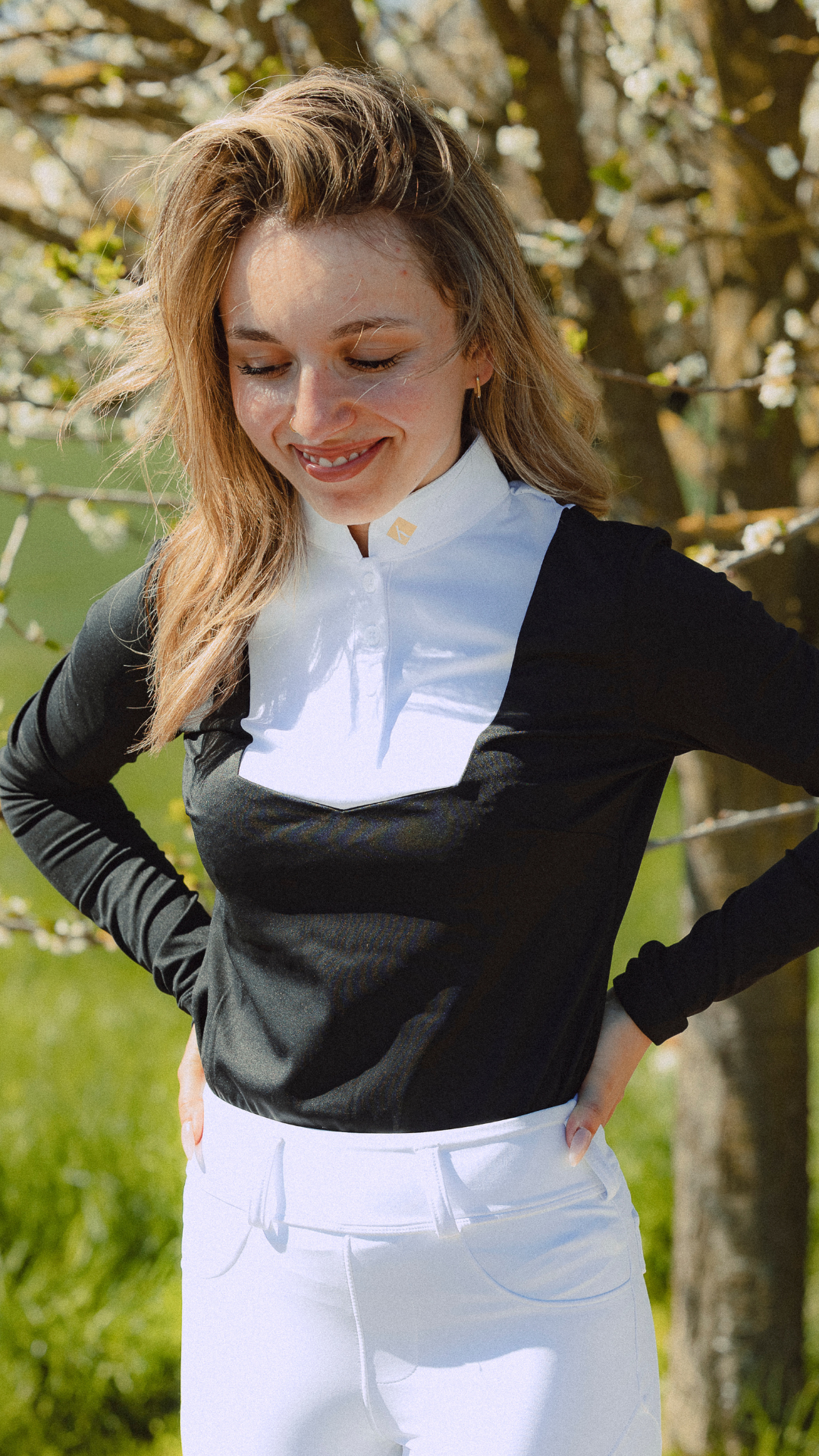 LILA -  CHEMISE DE CONCOURS MANCHES LONGUES NOIR