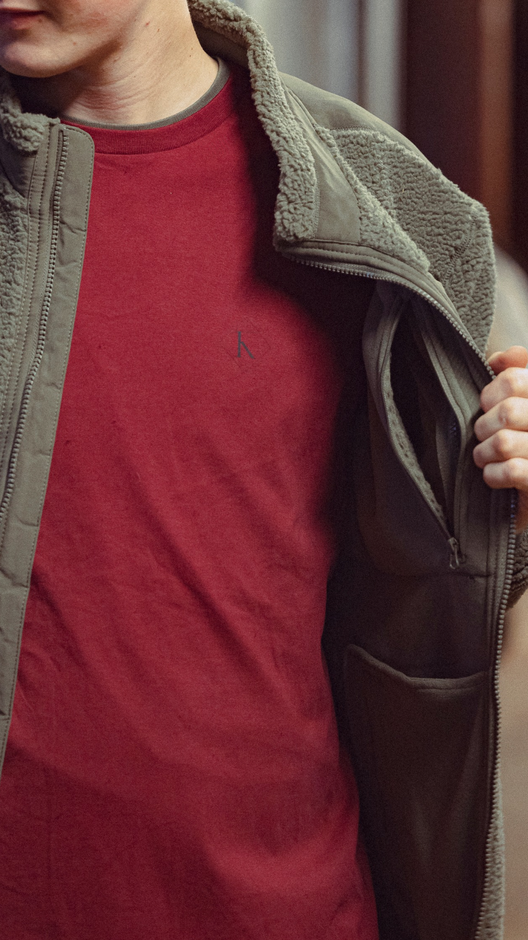 Veste unisex polaire recyclée en khaki - Teddy Tala