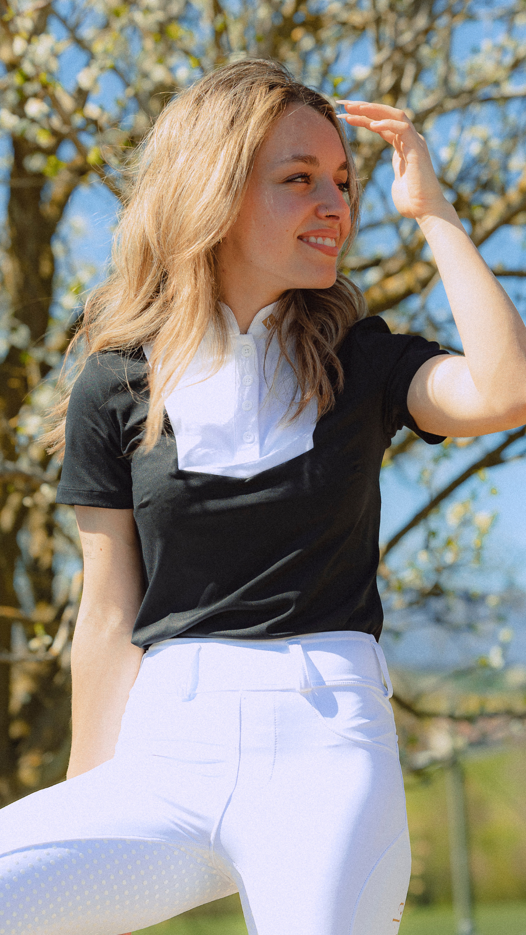 PIA- POLO DE CONCOURS MANCHES COURTES NOIR