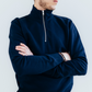 BARHAIM - SWEAT ZIP HOMME BLEU MARINE